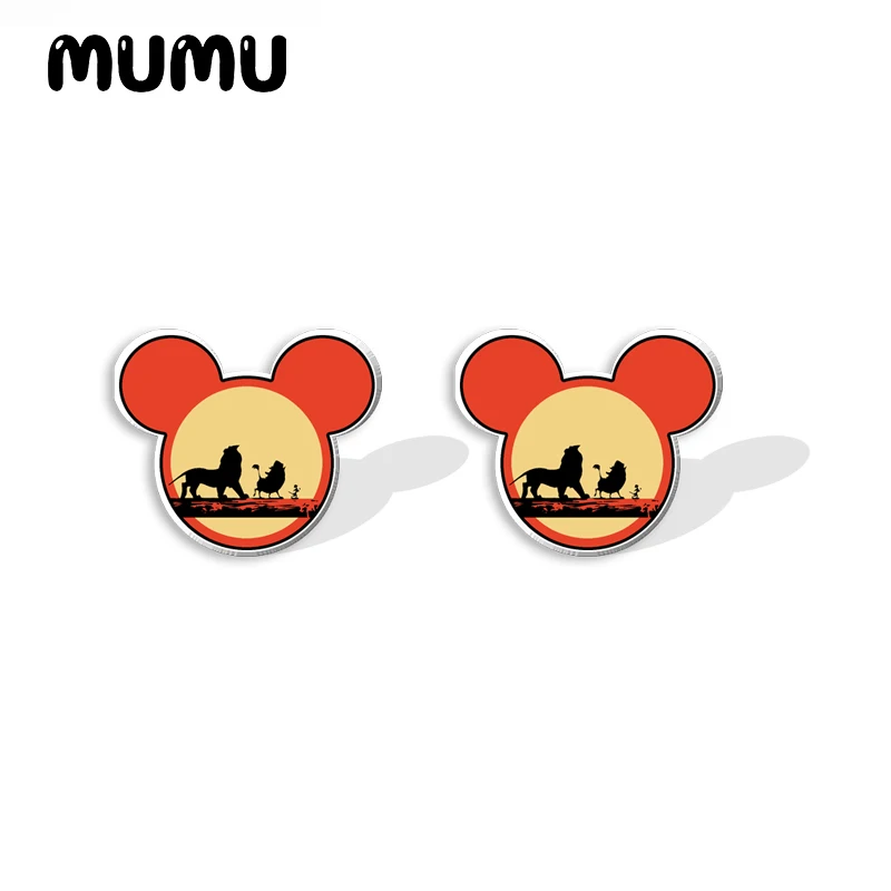 2024 New Trick or Treat Mickey Minnie Stud Earring Halloween Epoxy Jewelry Resin Acrylic Earrings Handmade Gifts Fans