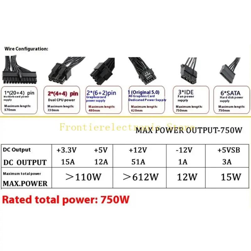 بطاقة رسومات G8DB 180-240V 750W تعدين إمدادات الطاقة من إمدادات الطاقة
