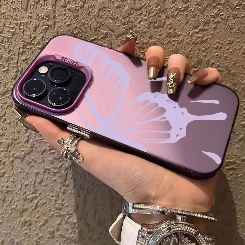 Case For Tecno Camon 20 Pro 4G 20s 5G Pop 8 7 Pro Itel P55 Luxury Silver IMD Phone Funda Pop 7 8 Matte Butterfly Color Cover