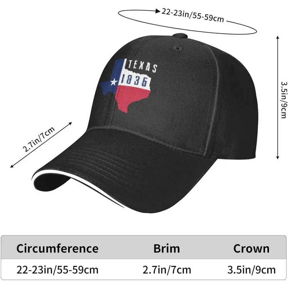 Texas Independent Day Hat Adult Adjustable Mountaineering Classic Washed Casquette Cap Hat for Outdoor Black