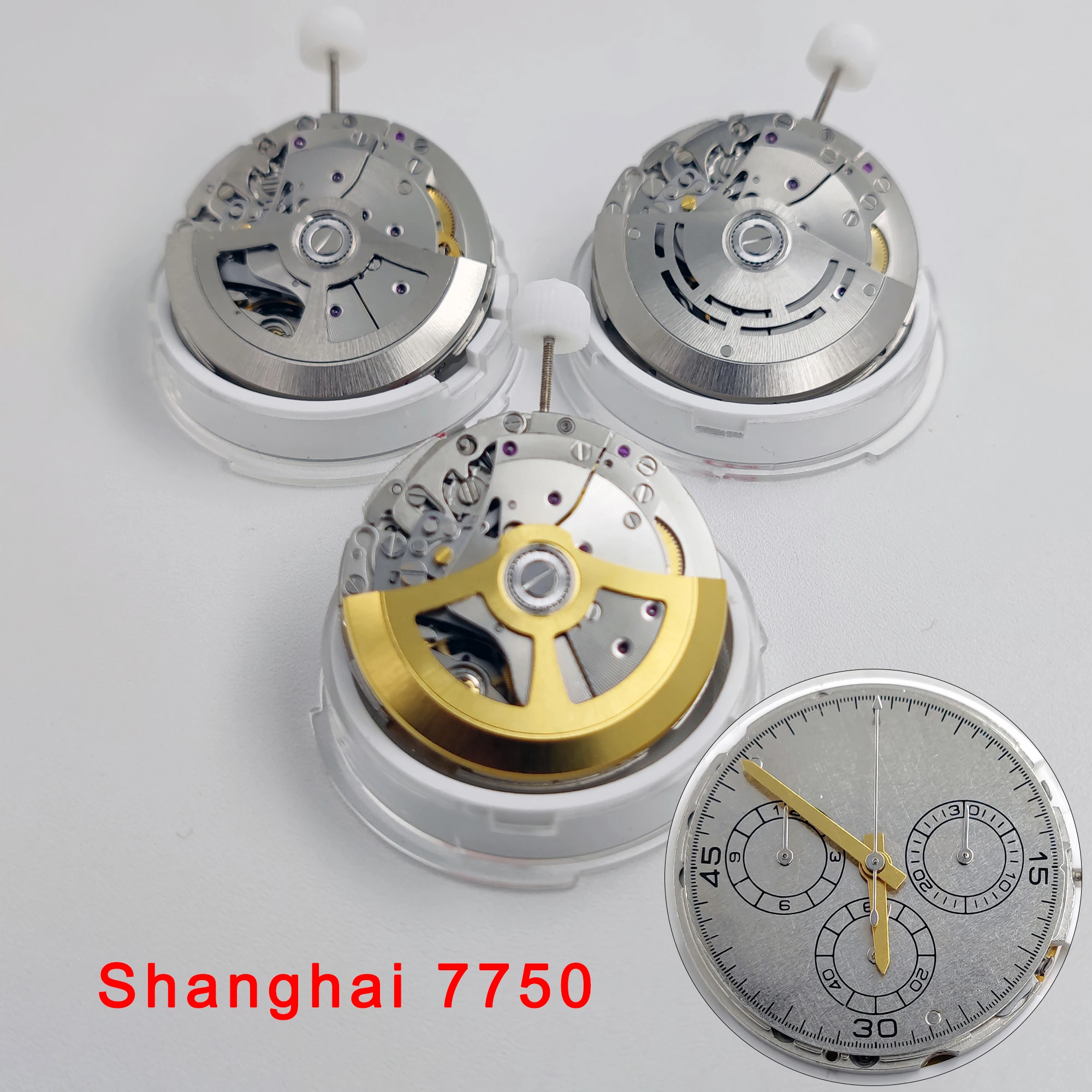 New Dandong 7750 Mechanical Movement 6-hands No calendar Shanghai 7750 Movement Watch Modification Movement Replace Parts view 3