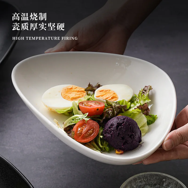 Ceramic Steak Plate Salad Bowl High Value Triangle Dish Modern Western Dinnerware