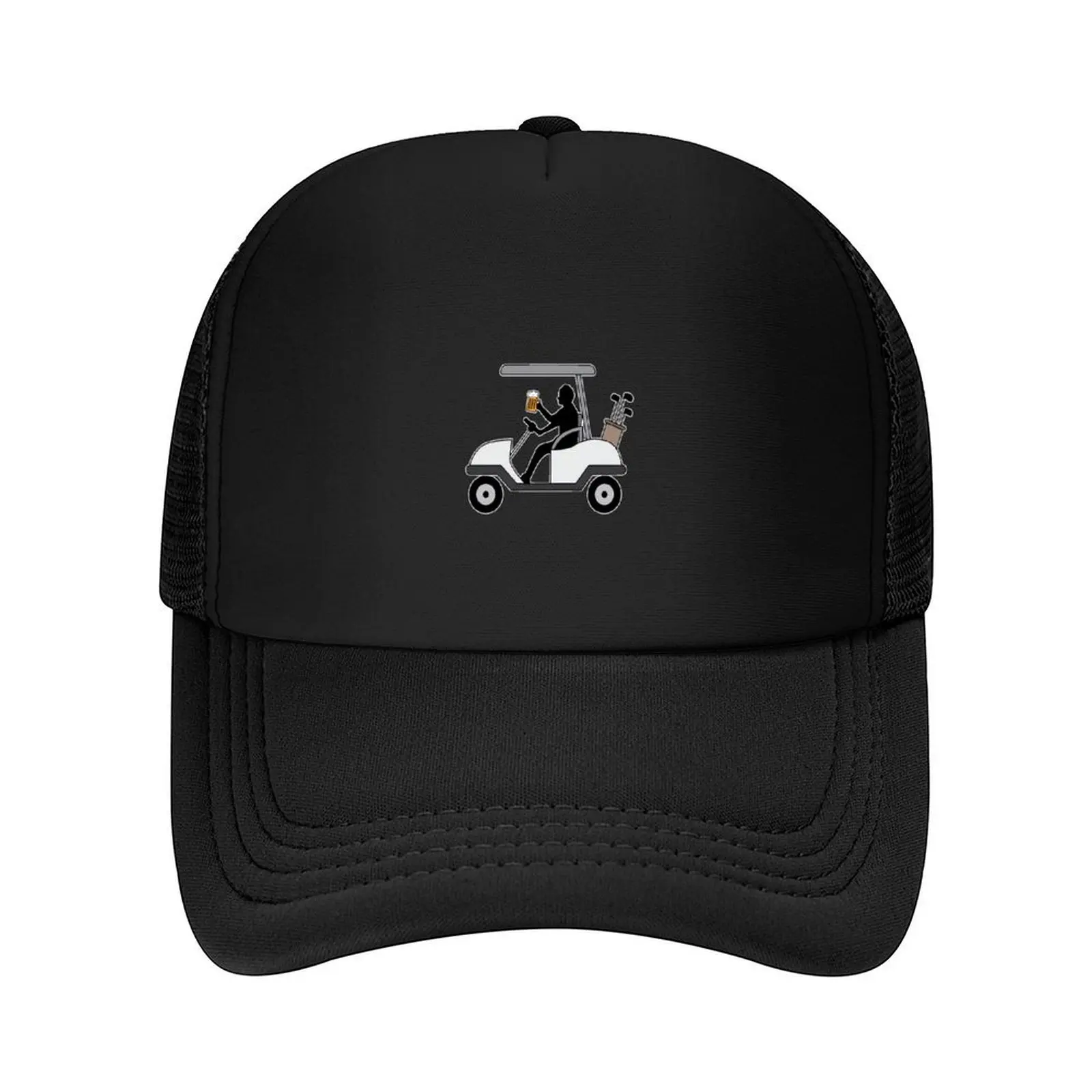 

Golf Cart Golfer Drinking Beer Design Gift Idea Baseball Cap Custom Cap Hood Snap Back Hat Sunscreen For Men Women's