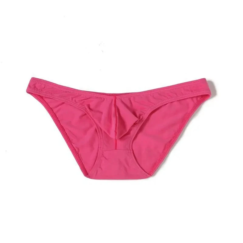 Men's Solid Cotton Triangle Briefs, Low Waist Breathable Thin Underwear, Comfortable Casual Daily Cotton Panties Sports Knickers
