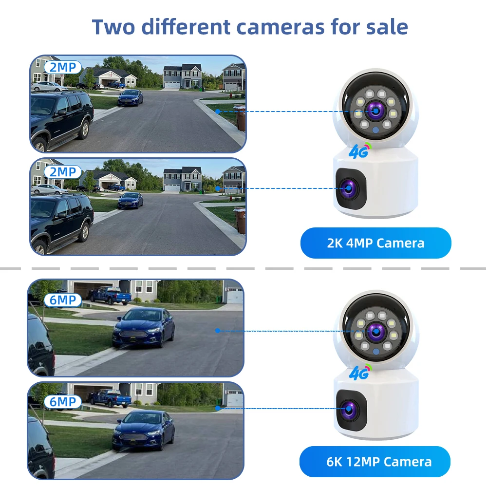 8MP 4K Dual Lens 4G Camera Video Home Smart Protection Night Vision CCTV Security Battery Digital IP Camara V380 Pro