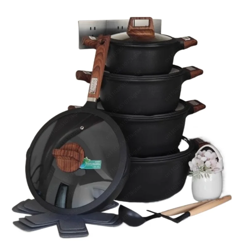 Square Cookware 10-Piece Set - Non-Stick Aluminum Die Cast Pot & Pan Collection