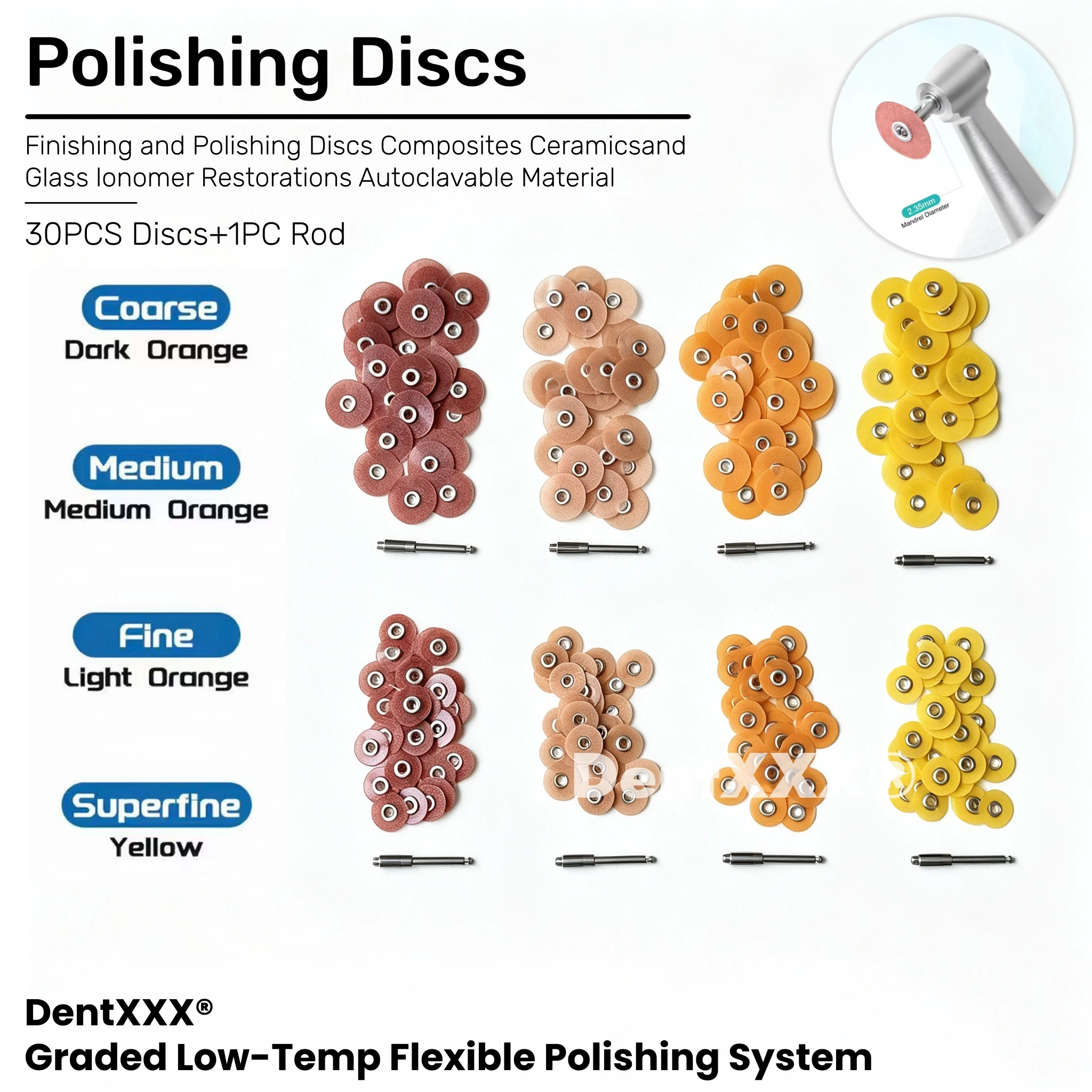 Buy 6 Get 2 Free Multi-Grit Precision Finishing Polishing Discs with 1 Mandrel, for Polishing Composite Materials and Metals