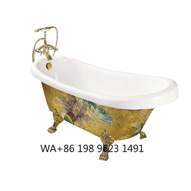

Classic Design Freestanding Acrylic Chaise Bathtub Luxury Indoor Soaking Tub For Home Hotel Bathroom Decor