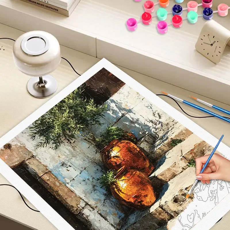 

CHENISTORY Pictures By Number Street Scenery HandPainted Kits Drawing Canvas Coloring Oil Painting By Number Home Decoration