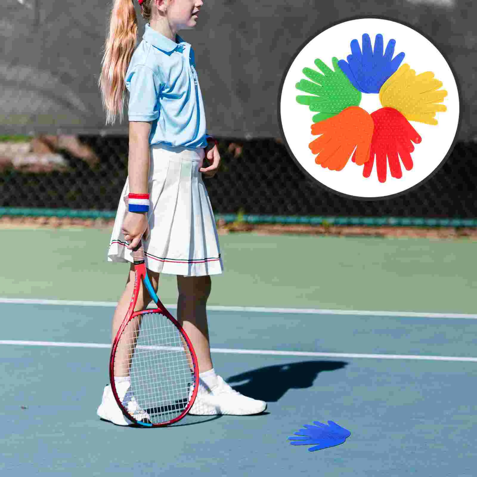 5 Pairs Hand Floor Markings Spots Tennis Training Aids Markers for Gym Carpet Pvc Football