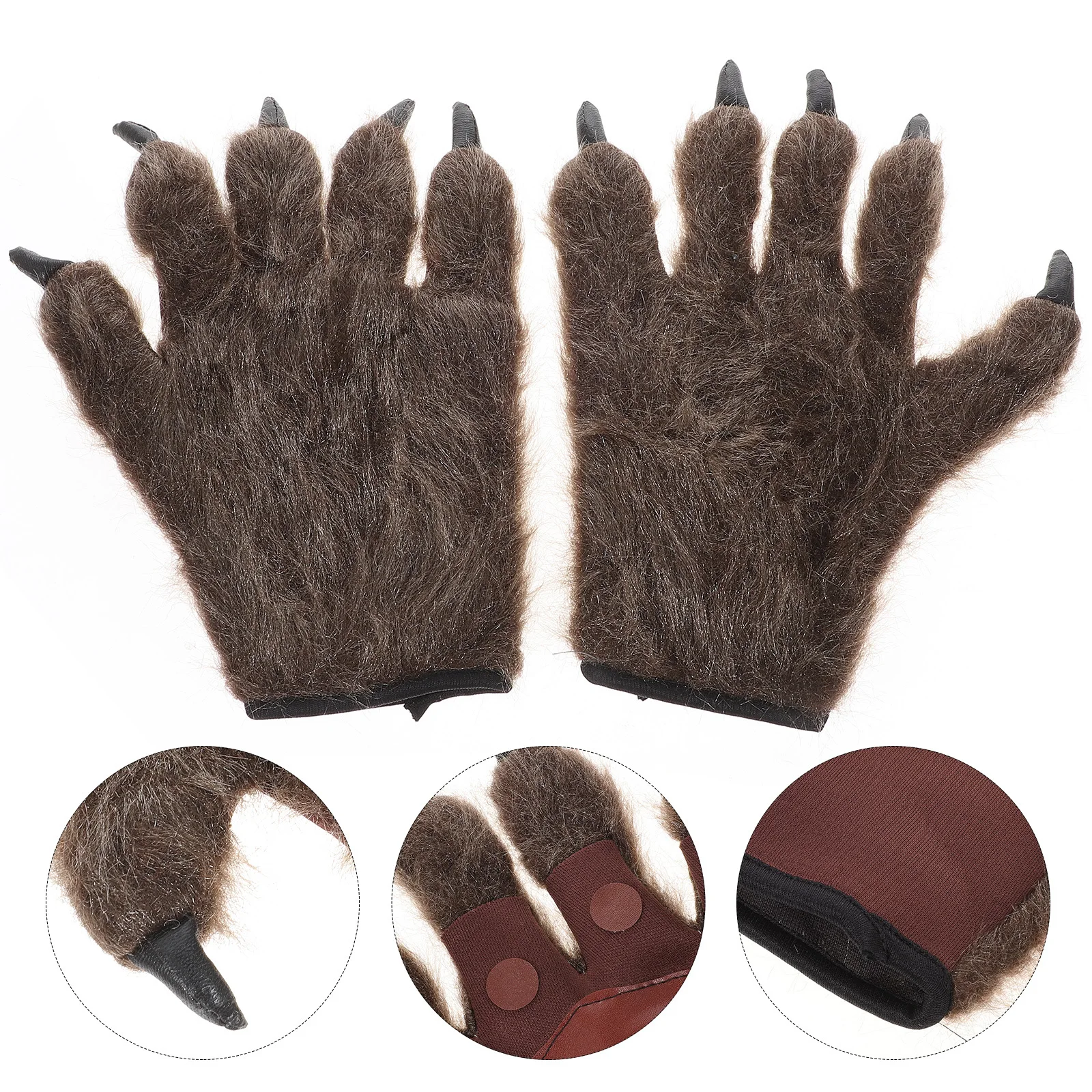 1Pair Gloves Polyester Scary Horror Costume Accessory for Halloween Masquerade Party Carnival Easter Christmas Dress Up