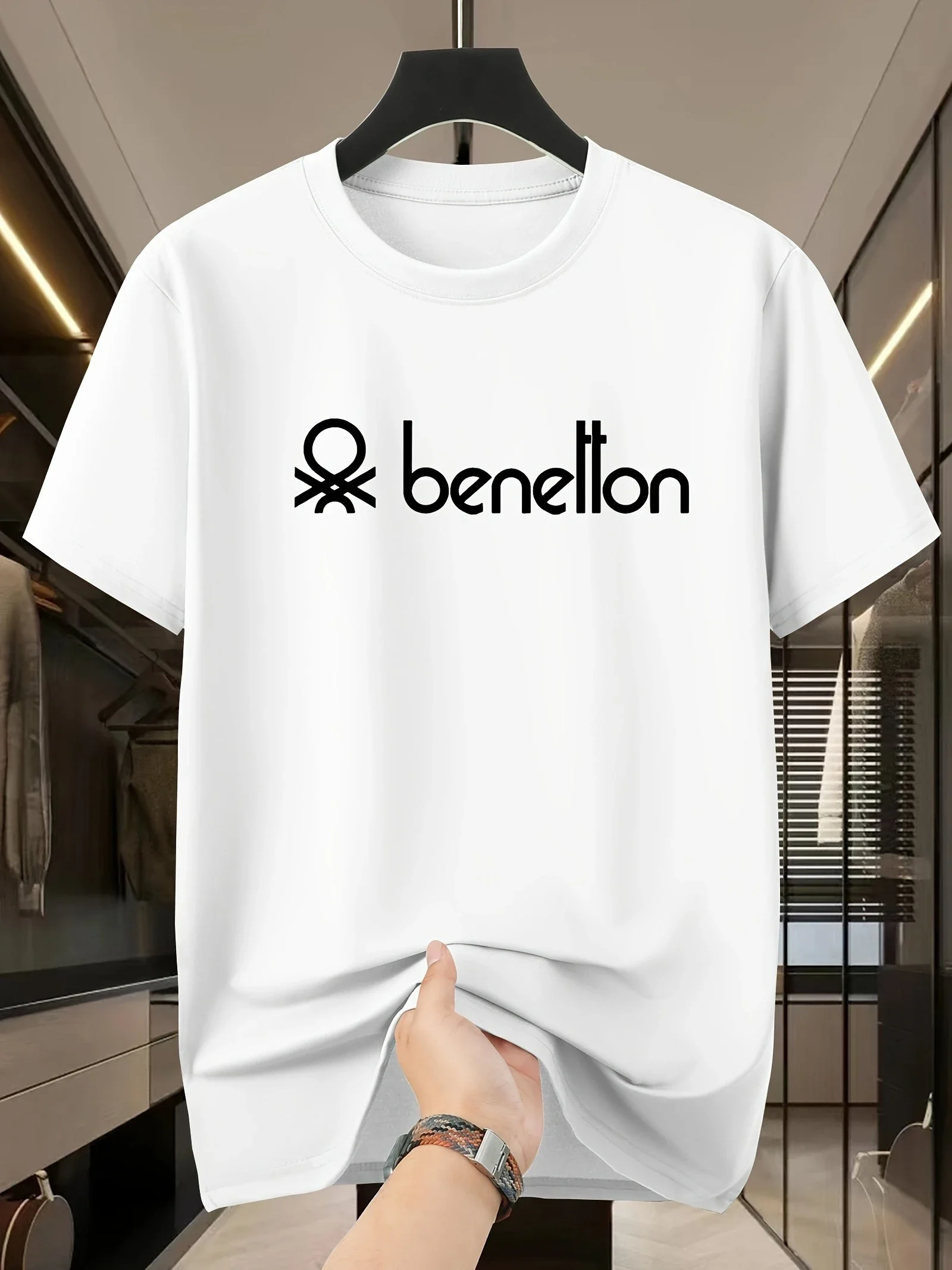 

2025 Benetton T-Shirt Men Women Cotton Tees Luxury Brand T-shirt Short Sleeve Y2k Tops Men's T-shirt Summer Clothing Streetwear