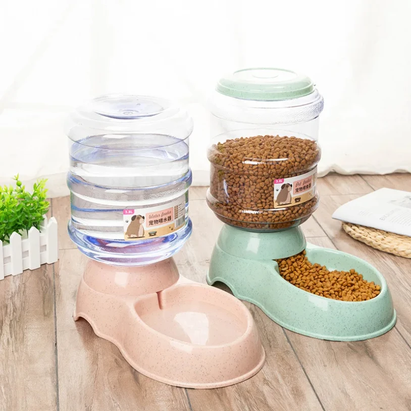 Cuencos alimentadores para mascotas de gran capacidad, cuenco de comida para perros pequeños, dispensador automático de agua, cu
