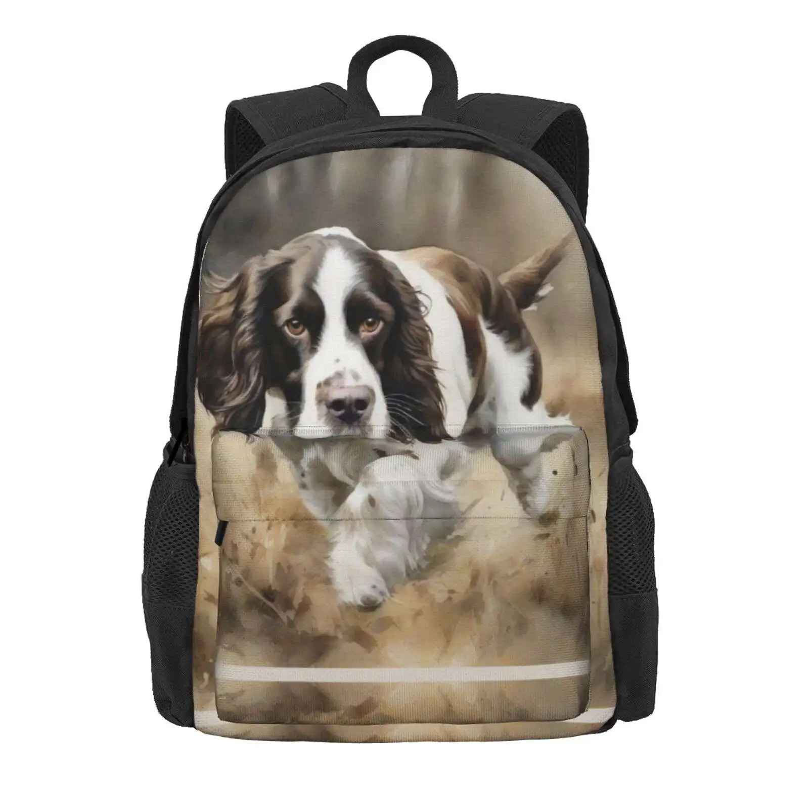 Hunting English Springer Spaniel Hot Sale Schoolbag Backpack Fashion Bags English Springer Spaniel Springer Spaniel Art English