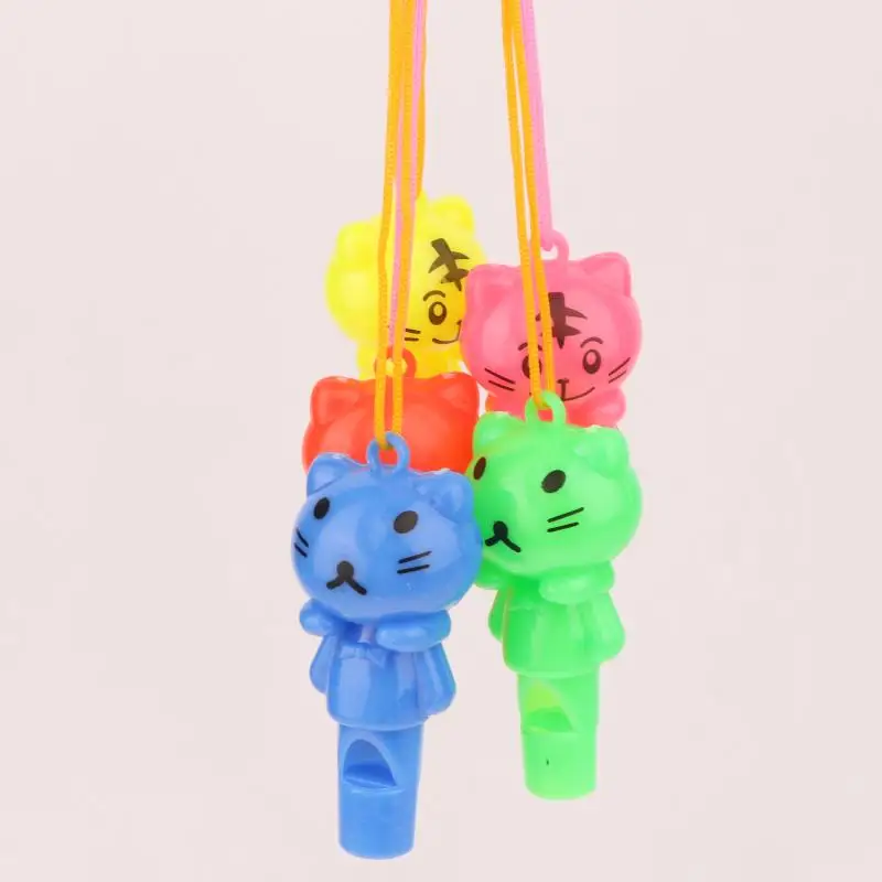 25 pçs estilo aleatório bonito animal gato apito de plástico árbitro esporte cheerleading brinquedos e crianças festa aniversário favores presentes