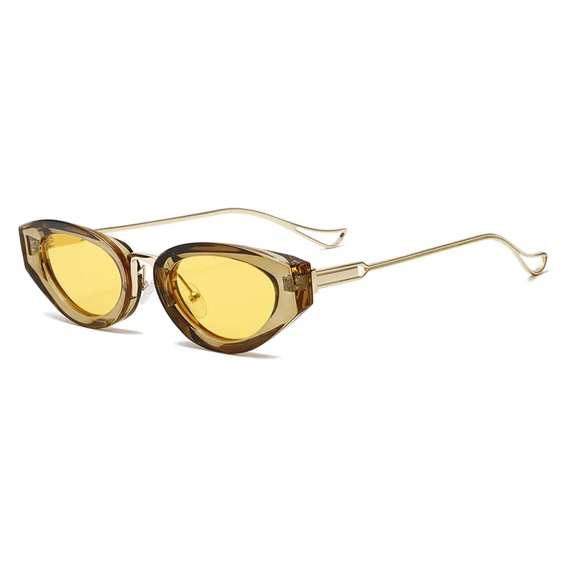 Metallsonnenbrille Sonnenbrille UV400 Sonnenbrille Katzenauge trendige Brille mit kleinem Rahmen 3521
