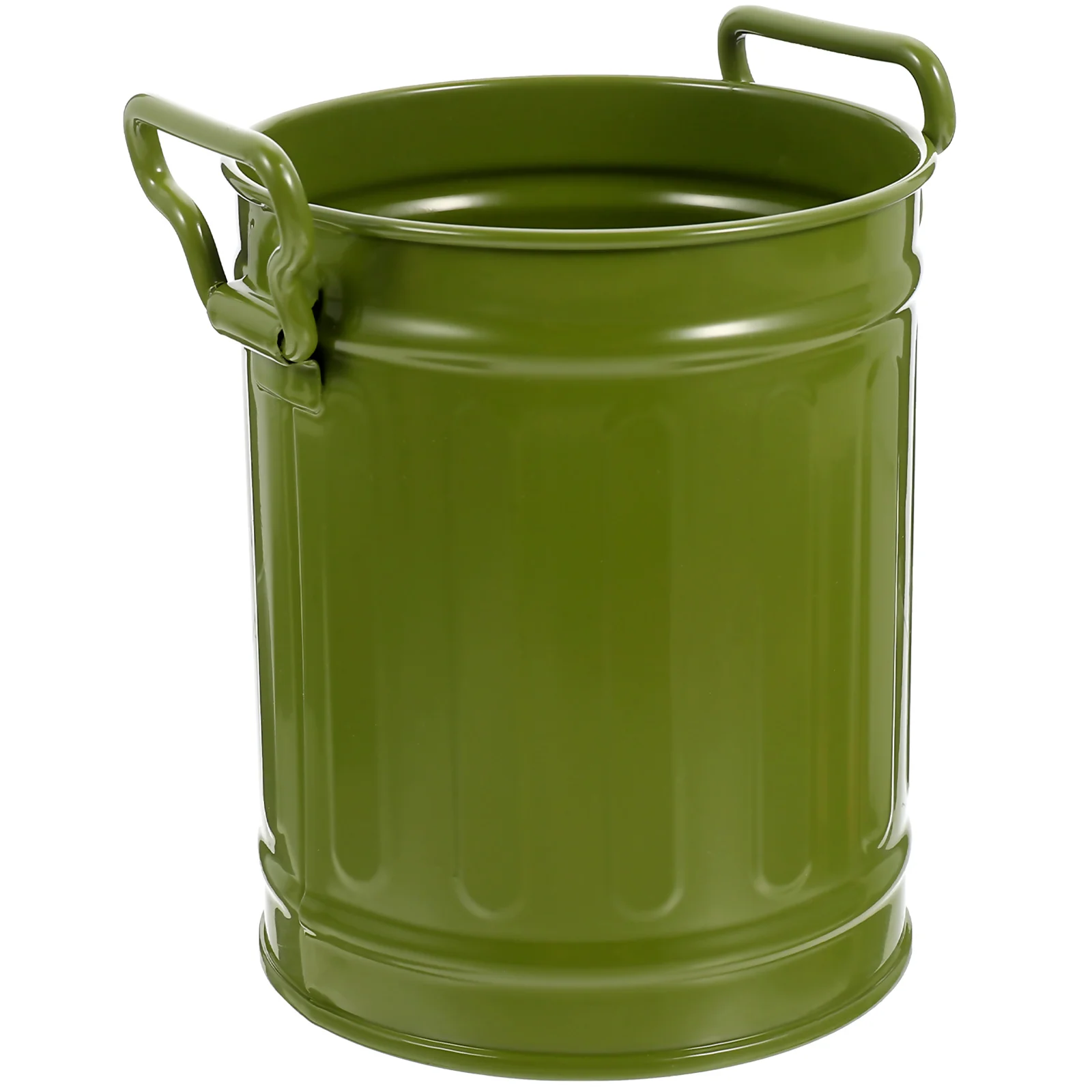 

Cute Wastebasket Wrought Iron Storage Bucket Small Desk Trash Can Office Bedroom Home Use Premium Material Multi-purpose