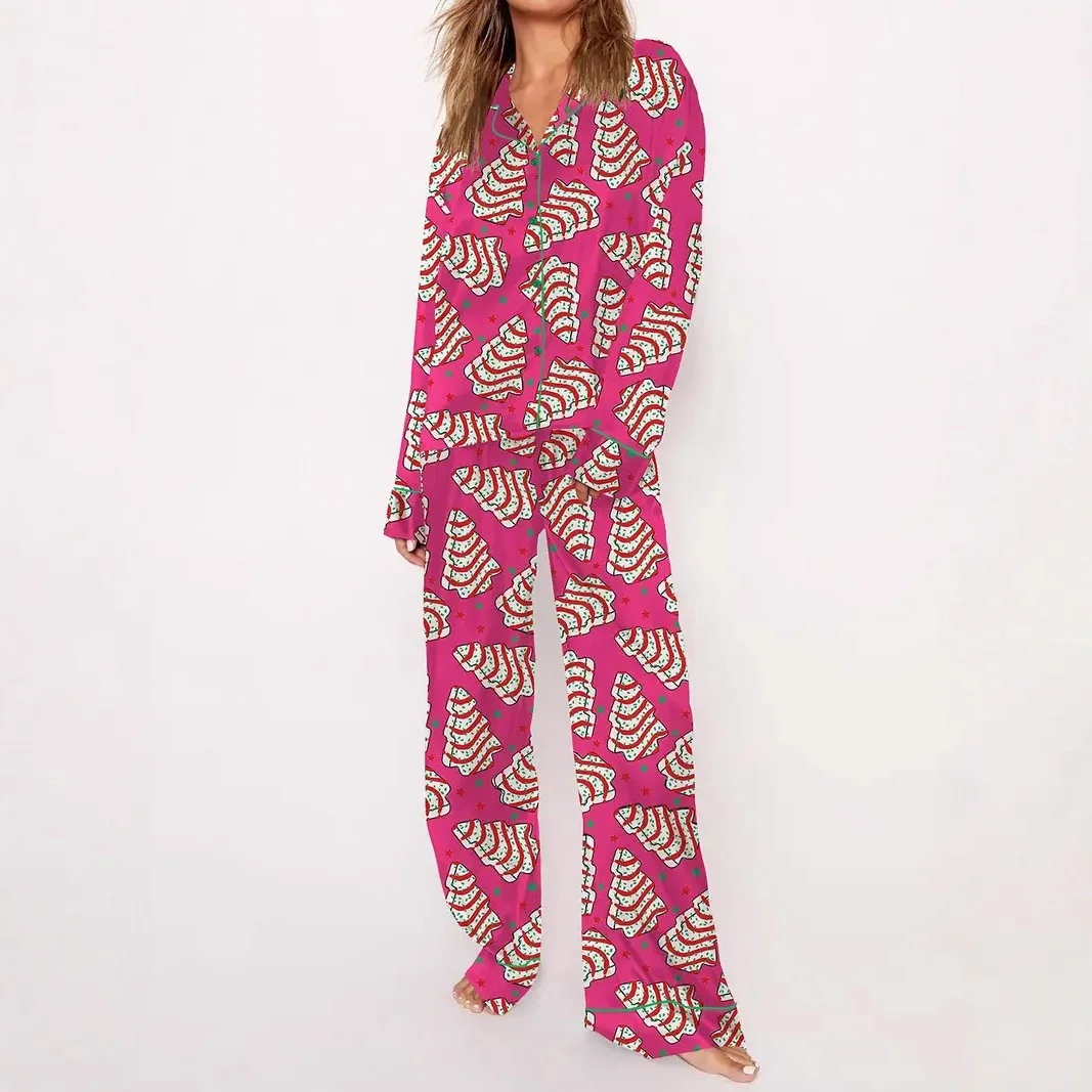 

Модные повседневные пижамы с мультяшным принтом, повседневная одежда для сна Y2k, женский кардиган с длинными рукавами, брюки, пижамный комплект, новинка 2025, одежда для дома