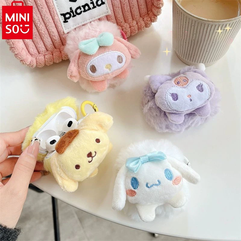 MINISO Sanrio Anime Autumn Winter Airpods Plush Earphone Case Kuromi My Melody New Ladies Cute Plush Earphone Protective Case