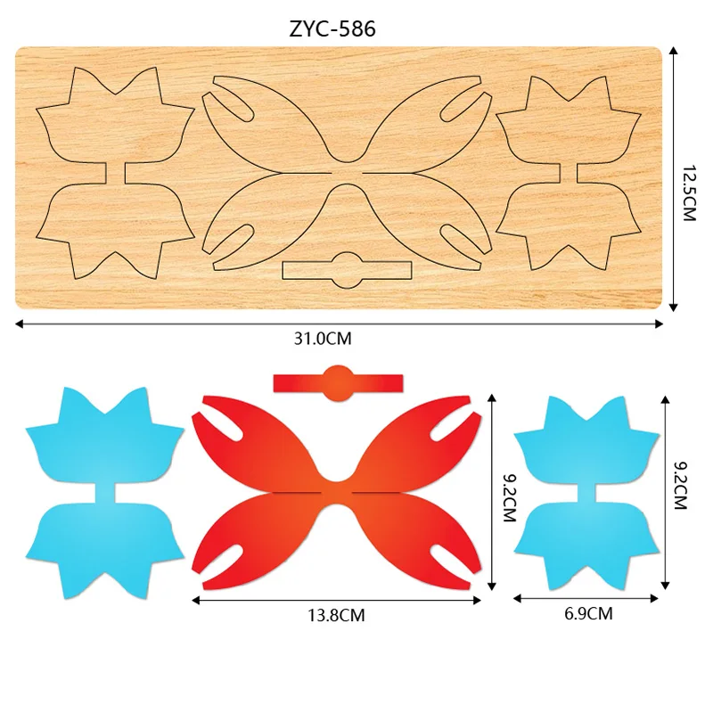 

ZYC-586 Bow wooden cutting mold suitable for diecutting machines