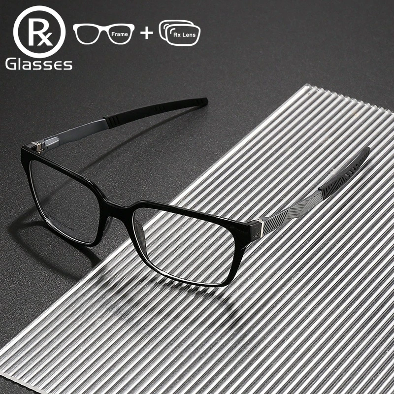 نظارات RX نظارات طبية مخصصة إطار مربع رياضي فوتوكروميك عدسات رمادية بنية لقصر النظر للرجال والنساء #2