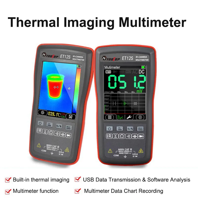 2In1 Thermal Camera Multimeter ET12S ET11S Touch Screen Electric Circuit Automobile Inspect IR Imager Multimeters