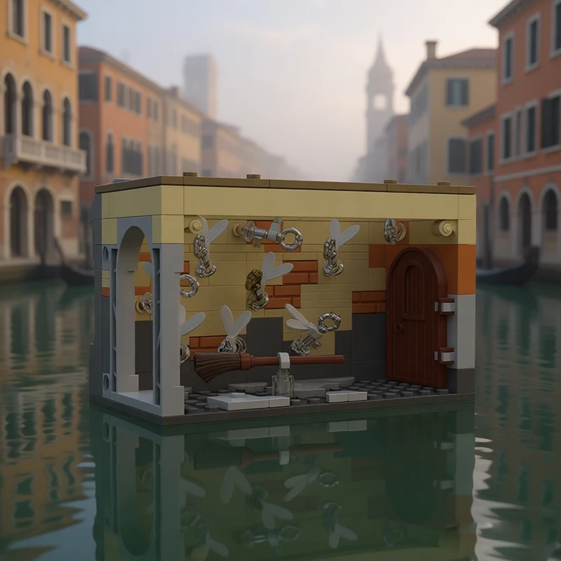 206 قطعة من مكعبات البناء المعيارية القابلة للتخصيص على شكل منزل المفاتيح السحرية من فيلم مشهور، نموذج تعليمي للأطفال، لعبة تجميع إبداعية يمكنك صنعها بنفسك، هدية