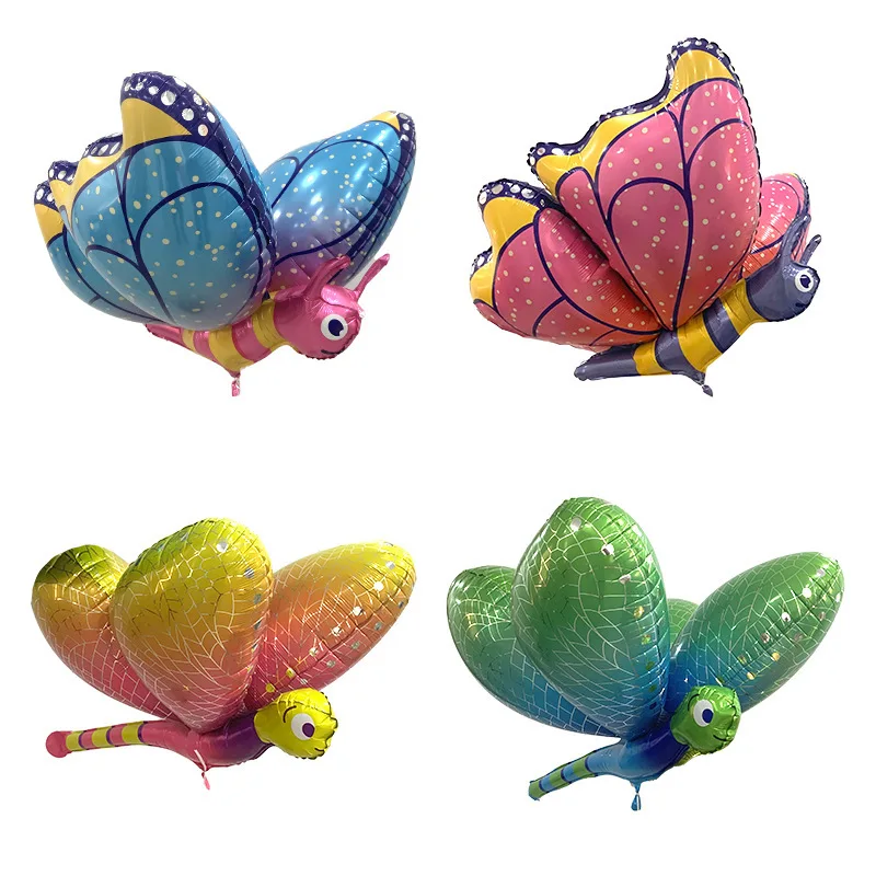 1pc 3D cartoon butterfly dragonfly Foil balloon Forest insect animal balloon baby Gifts Birthday  Party Decorations