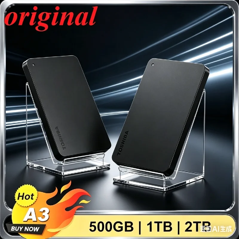 

OEM For Toshiba A3 HDTB410YK3AA Canvio Basics 500GB 1TB 2TB Disco Rígido Externo Portátil USB 3.0, Preto，Black