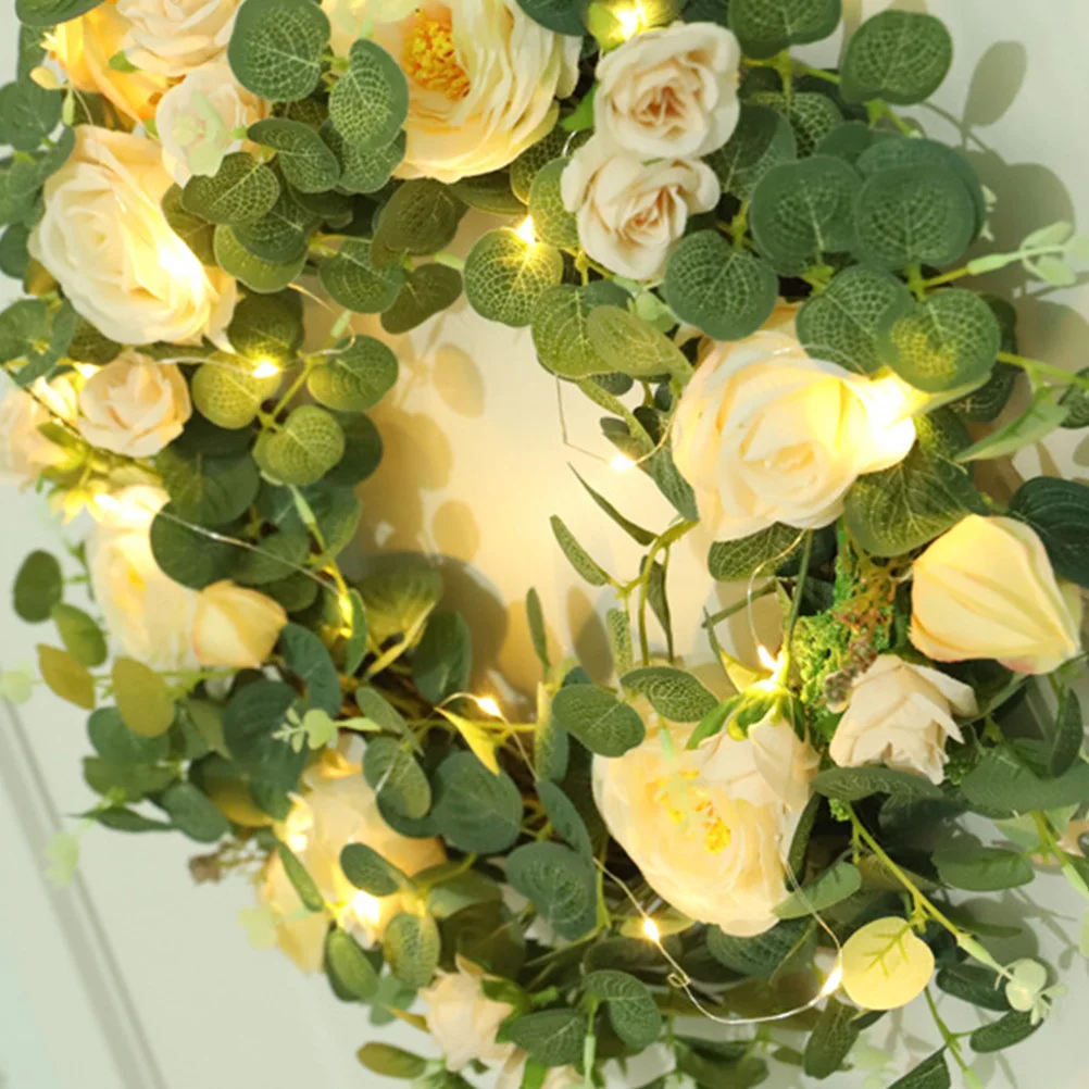 

1 set Artificial Eucalyptus Leaf Wreath Hanging Decor For Door Wall Party Home Summer Garland Simulation Wreath Festive