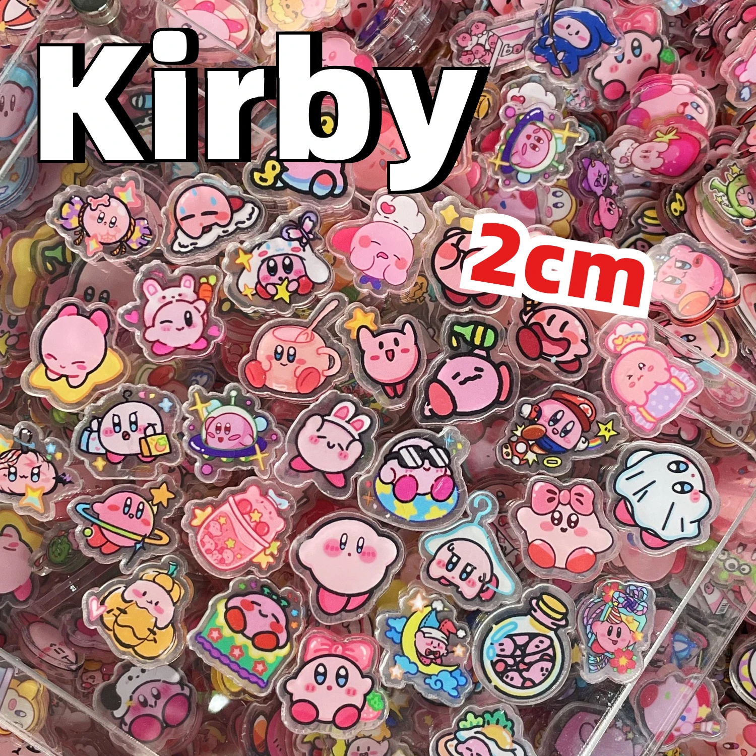 50/100Pcs of 1/2cm Mini Kirby Acrylic Board DIY Decorations for Fridge Magnets Phone Case Materials Anime Cartoon Gifts and Toys
