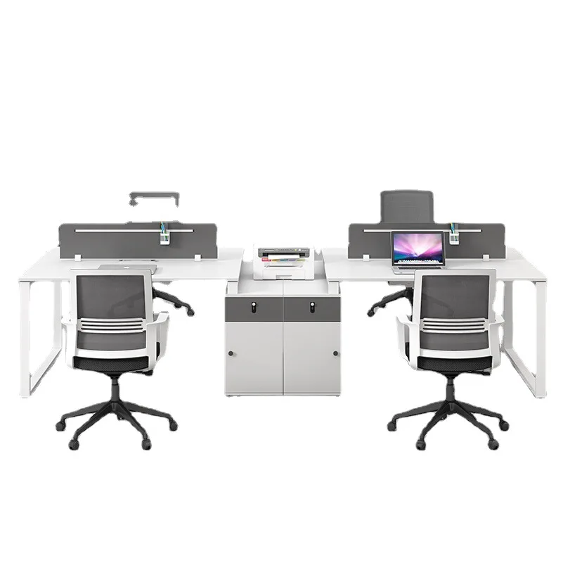 Estação de equipe de mesa de pessoal simples escritório e cadeira combinação assento de cartão de divisória de tela