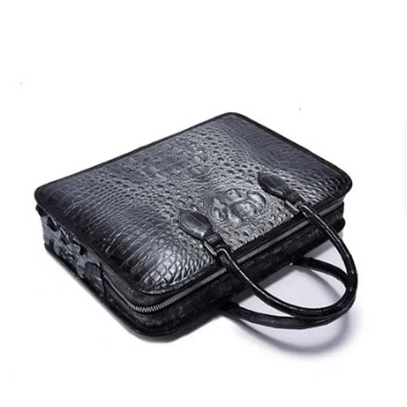 

weitasi new crocodile men handbag for man business man black silver hand carry bag men crocodile bag