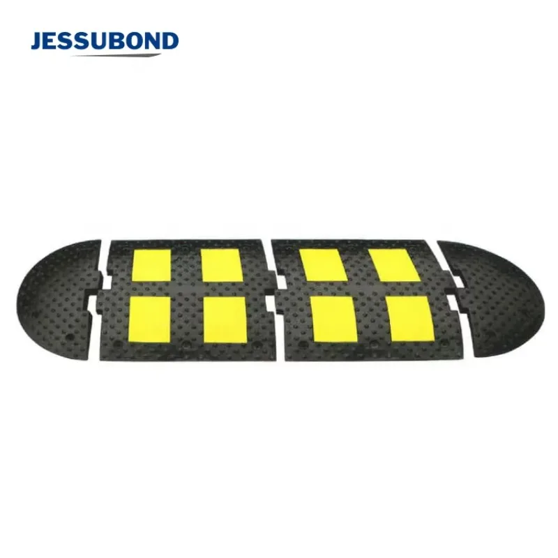 Low Price Rubber Speed Reducer Breaker Rubber Speed Bump Reflective Traffic Hump