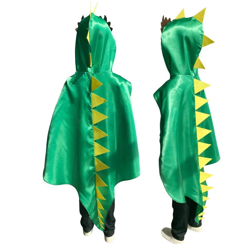 Kids Dinosaur Costume Cloak for Boys Girls Toothless Dragon Performance Clothes Halloween Dinosaur Mask+Cloak Cosplay Outfits image 2