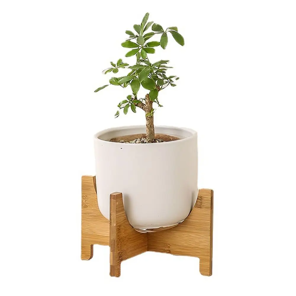 Multi-functional Wood Flowerpot Holder Floor-Standing Home Decoration Flower Pot Base Succulents Organization Desktop Ornament