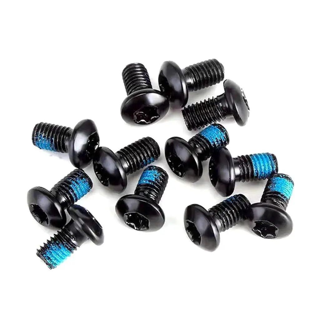 

12PC BicycleSDisc Brake Rotor Bolts M5x9mm Stainless Steel Highway Mountain Bike Disc Brake Rotor Fixing Screws Accessory Black