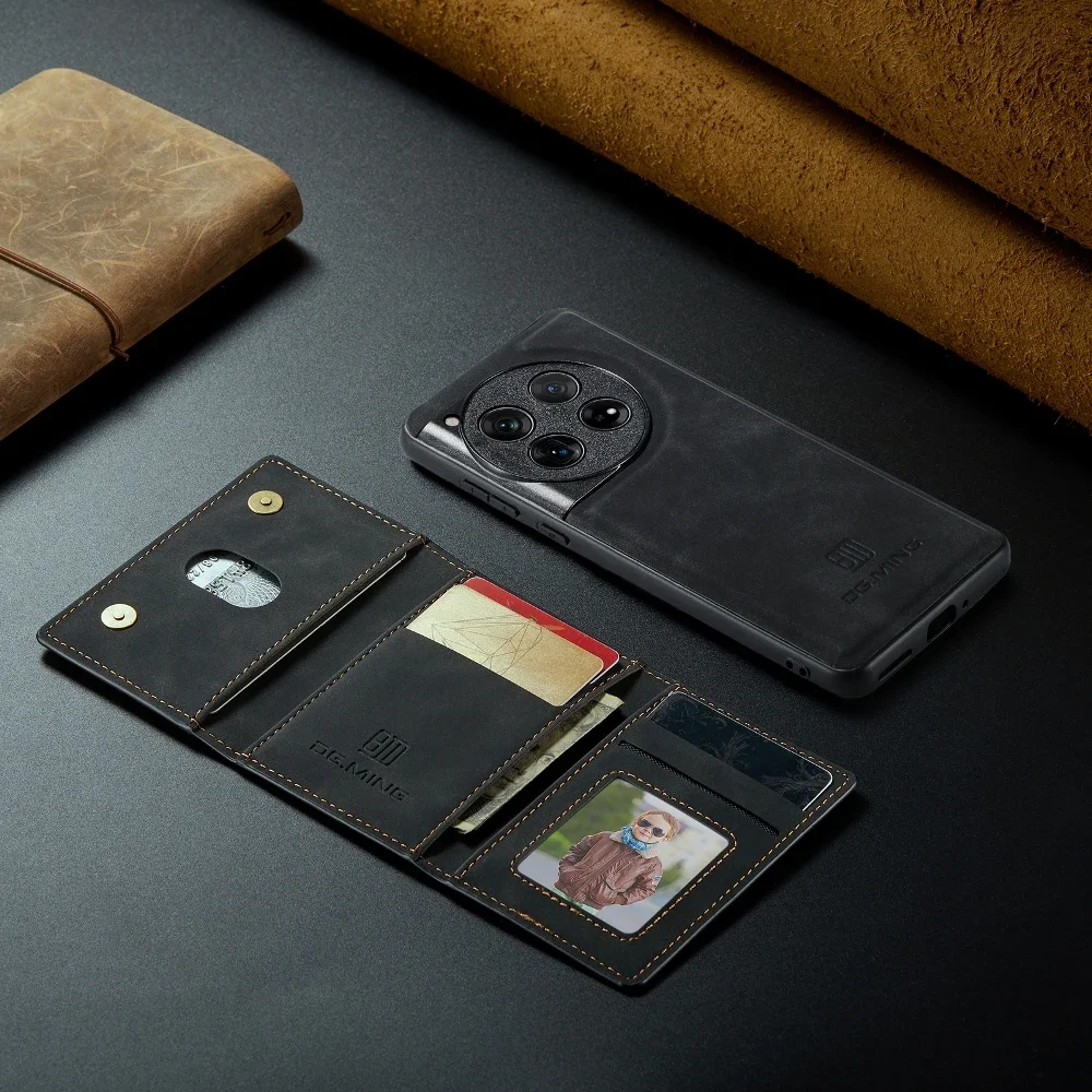 Removable Wallet Card Case Magnetic Leather Phone Cover for OnePlus 13/12/11/10 Pro/9RT/9 Pro/Ace/Nord 2/N20/N200