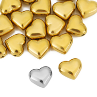 5pcs/lot Stainless Steel Gold Plated Love Heart bead Charms for DIY Earring Necklace Jewelry Bracelets Making Accessories