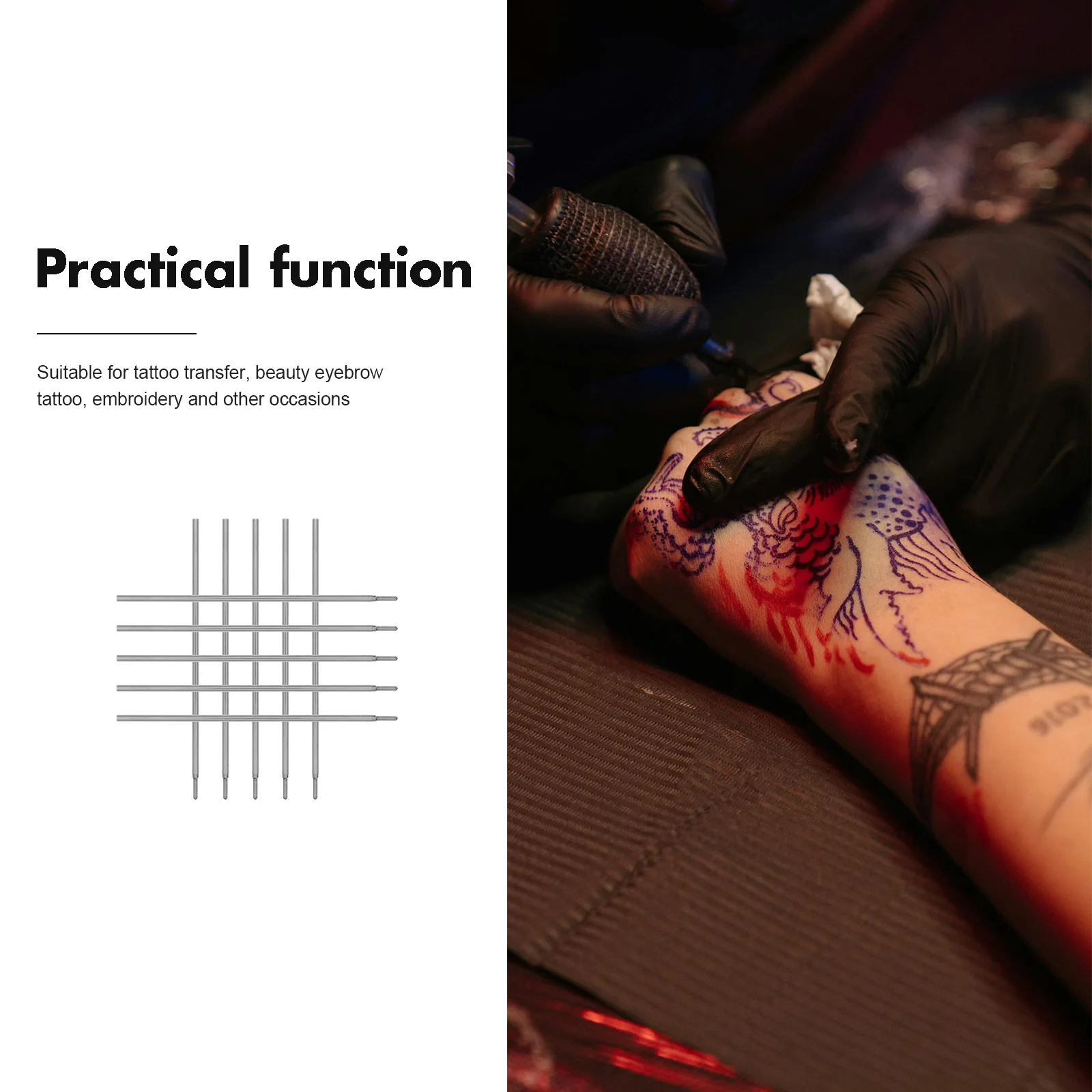 10 قطعة قلم استنسل الوشم الملء الدقة غرامة تلميح سبائك الألومنيوم الجسم للبشرة بمناسبة الحاجب الوشم ممارسة ماكياج #3