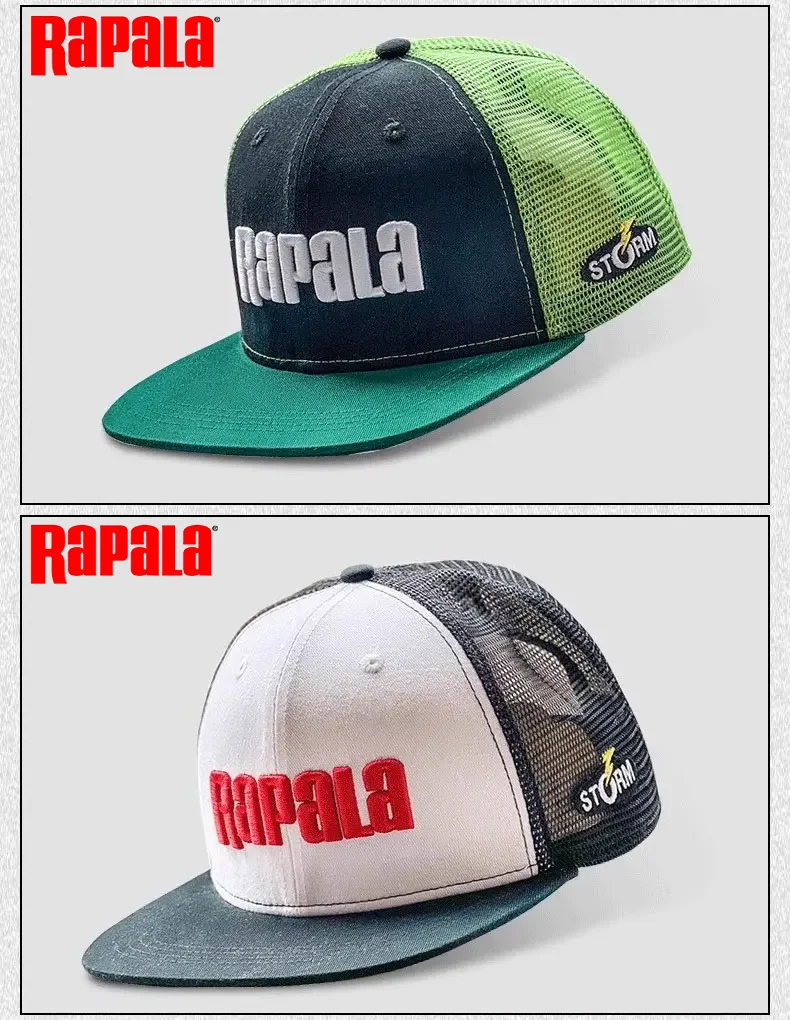 RAPALA Fishing Mesh Hat Breathable/LED Hat/Outdoor Sports Sunshade Hat Baseball Cap Adjustable Summer Hat Fishing Gear