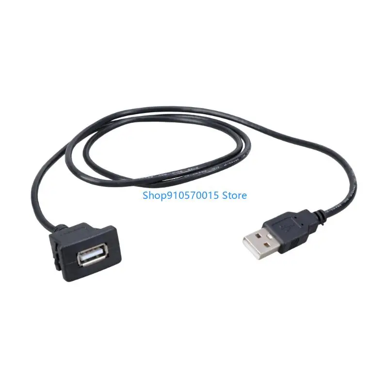 B95C Waterproof USB2.0 Male to Female Extension Cord Square Clip Plastic Texture for Automotive Marine Applications 1 Meter