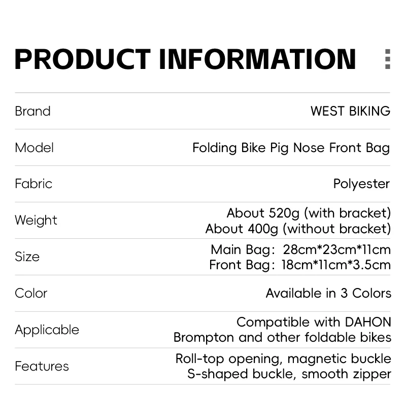 WEST BIKING Faltbare Fahrrad-Vordertasche 2-in-1 Multifunktionale Fahrradlenkertasche 3,3+0,6L Große Kapazität Werkzeugaufbewahrung Fahrradtasche – Detail 4