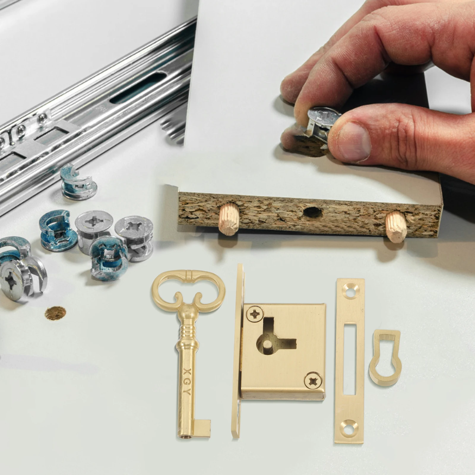 

Cabinet Door Lock Desk Drawer Decked Locks with Key Dresser Mailbox Brass Closet Keys