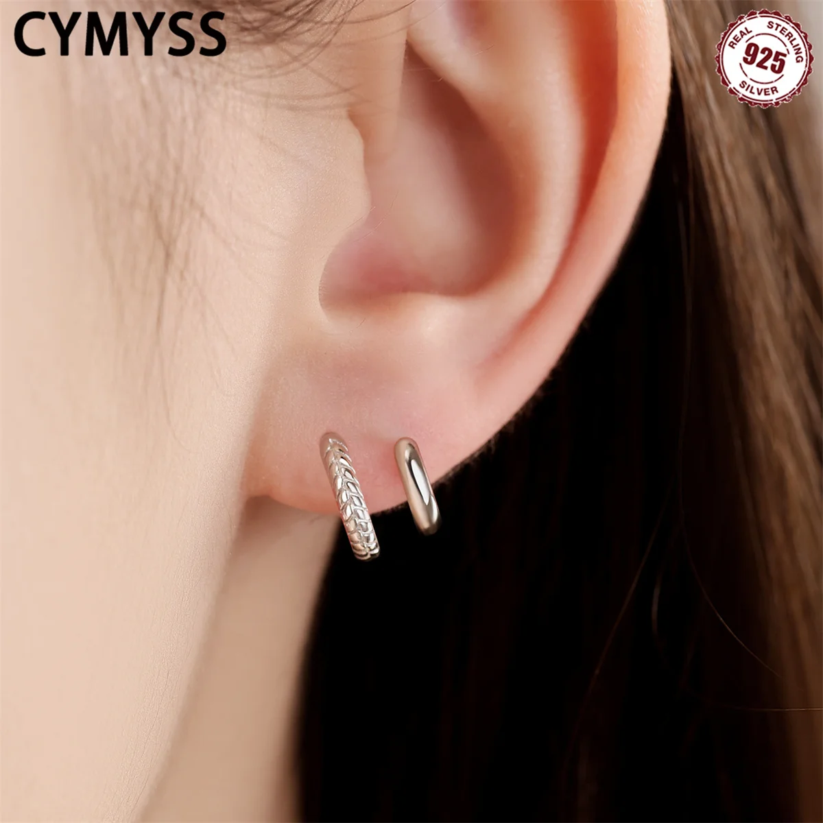 

Серьги CYMYSS из стерлингового серебра 925 пробы со змеей и двойной петлей, роскошные ювелирные подарки, подходят для женских свадебных ювелирных аксессуаров