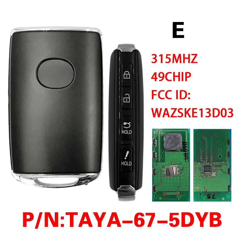 

CN026060 For Mazda CX-3 CX-5 CX-9 M6 6 MX-5 Miata 2019+ WAZSKE13D03 Smart Key Remote 315MHZ ID49 Chip