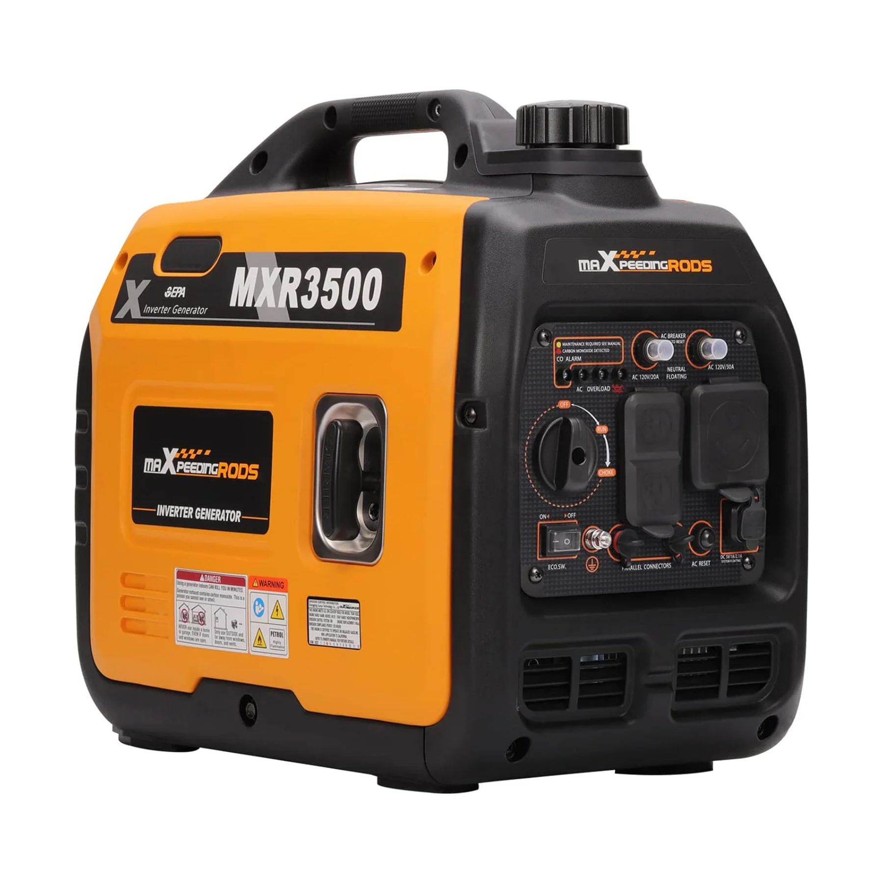 

3500 Watt Portable Inverter Generator Gas Powered, EPA Compliant, Compact and Lightweight for Home Backup Power,