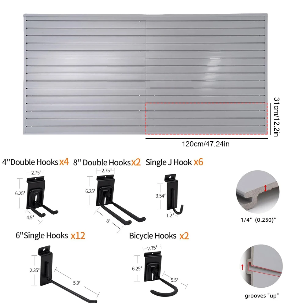 تخزين الحائط 4 × 8 أقدام لوحة ربط أداة تنظيم لوحات الحائط Pegboard لتخزين المرآب