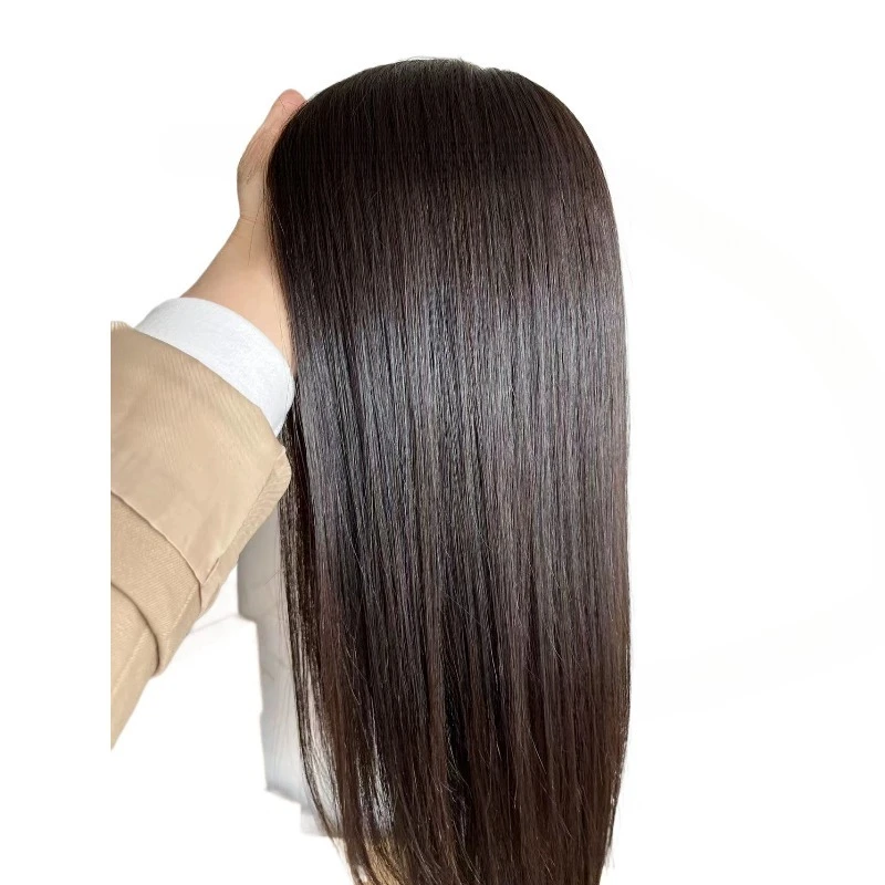Front top simulated scalp women's wig cover full hand knitted real hair silk delivery needle top women's wig cover braided hair