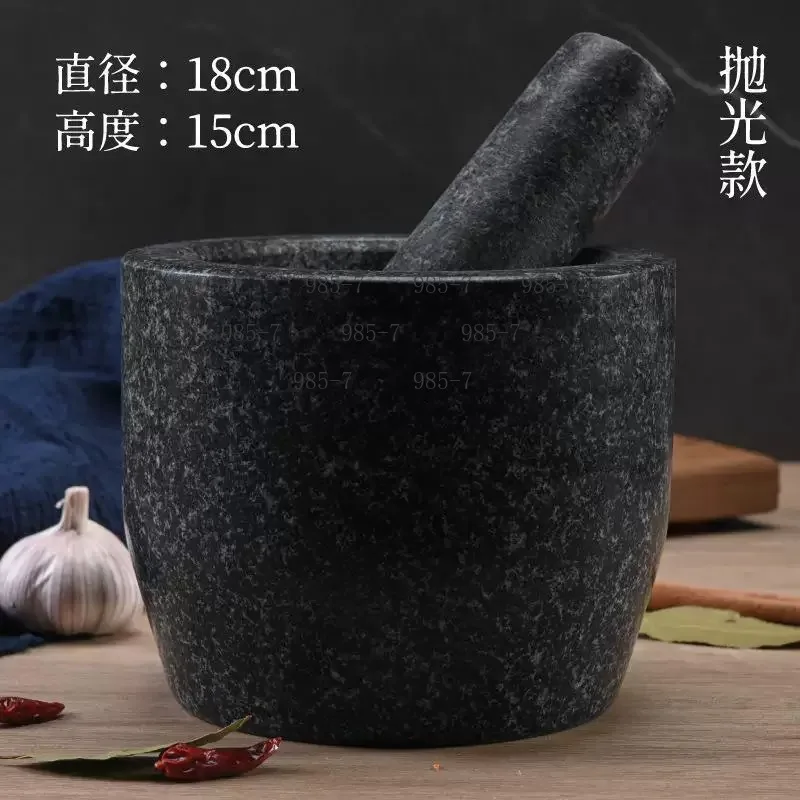Spices Seasoning , Natural Granite Stone Mortar Pestle for Guacamole and Pastes Making
